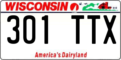 WI license plate 301TTX