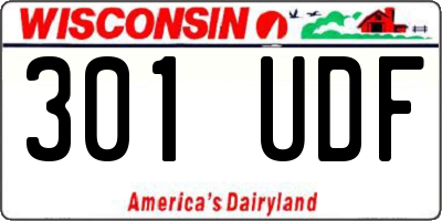 WI license plate 301UDF