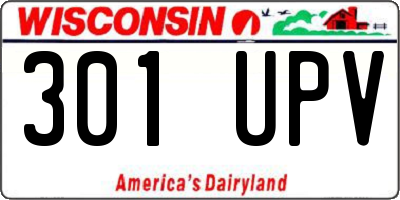 WI license plate 301UPV