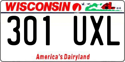 WI license plate 301UXL
