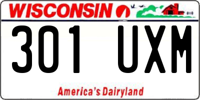 WI license plate 301UXM
