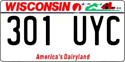WI license plate 301UYC
