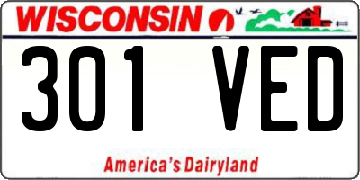 WI license plate 301VED