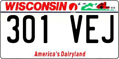 WI license plate 301VEJ