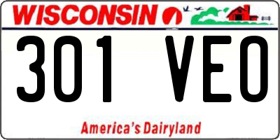 WI license plate 301VEO