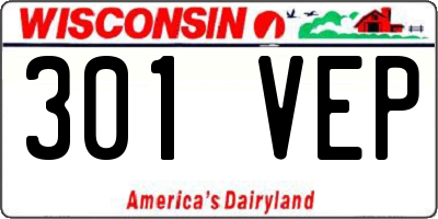 WI license plate 301VEP