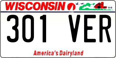 WI license plate 301VER