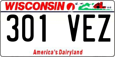 WI license plate 301VEZ