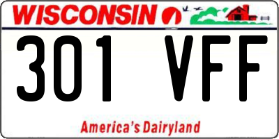 WI license plate 301VFF