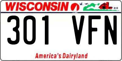 WI license plate 301VFN