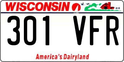 WI license plate 301VFR
