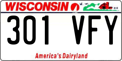 WI license plate 301VFY
