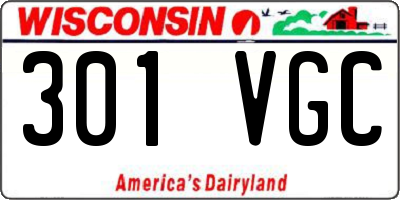 WI license plate 301VGC