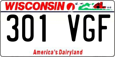 WI license plate 301VGF