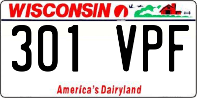 WI license plate 301VPF