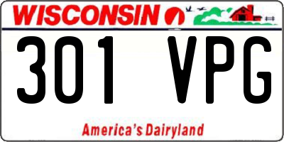 WI license plate 301VPG