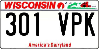 WI license plate 301VPK