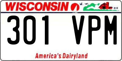 WI license plate 301VPM