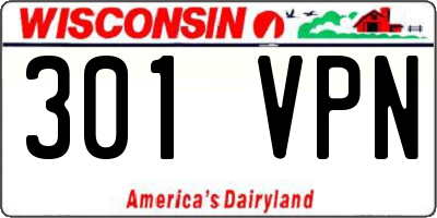 WI license plate 301VPN