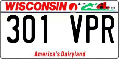 WI license plate 301VPR