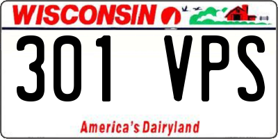 WI license plate 301VPS