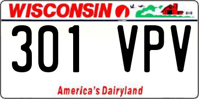 WI license plate 301VPV