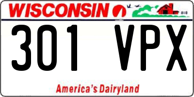 WI license plate 301VPX
