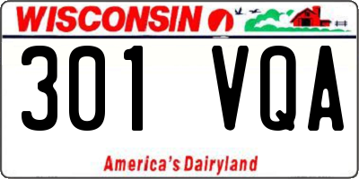 WI license plate 301VQA
