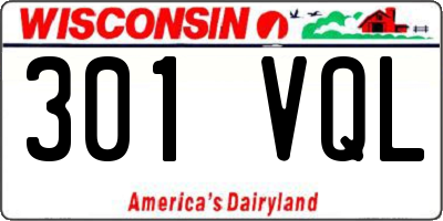 WI license plate 301VQL
