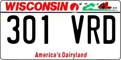 WI license plate 301VRD