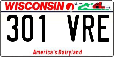 WI license plate 301VRE