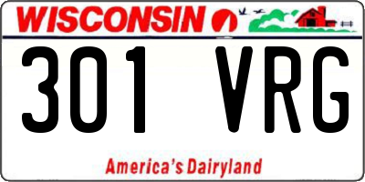 WI license plate 301VRG