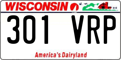 WI license plate 301VRP