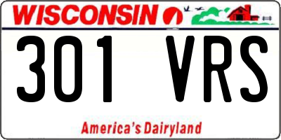 WI license plate 301VRS