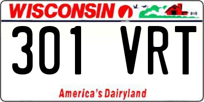 WI license plate 301VRT