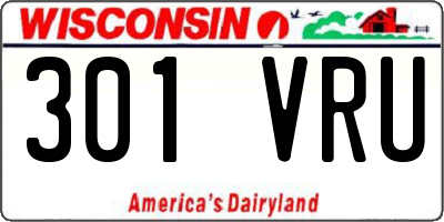 WI license plate 301VRU