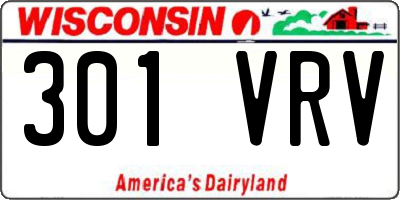 WI license plate 301VRV