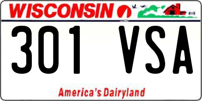WI license plate 301VSA
