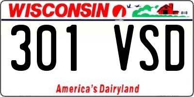 WI license plate 301VSD