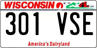 WI license plate 301VSE