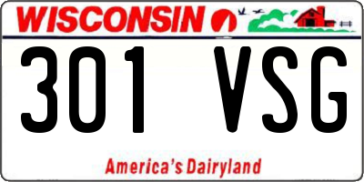 WI license plate 301VSG