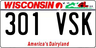 WI license plate 301VSK