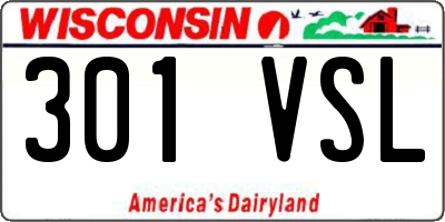 WI license plate 301VSL