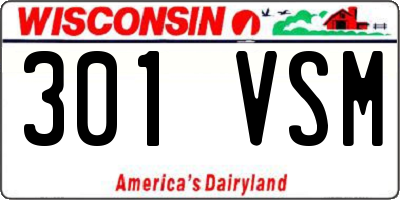 WI license plate 301VSM