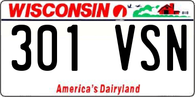 WI license plate 301VSN