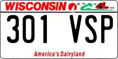 WI license plate 301VSP