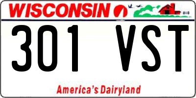 WI license plate 301VST