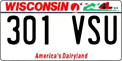 WI license plate 301VSU