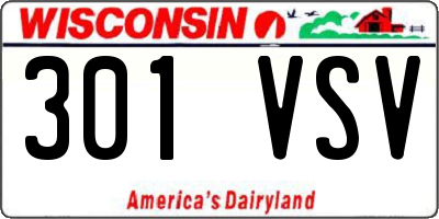 WI license plate 301VSV