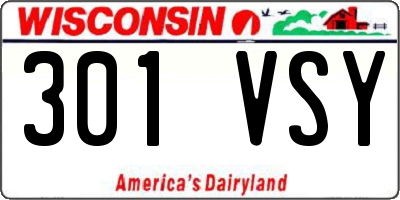 WI license plate 301VSY